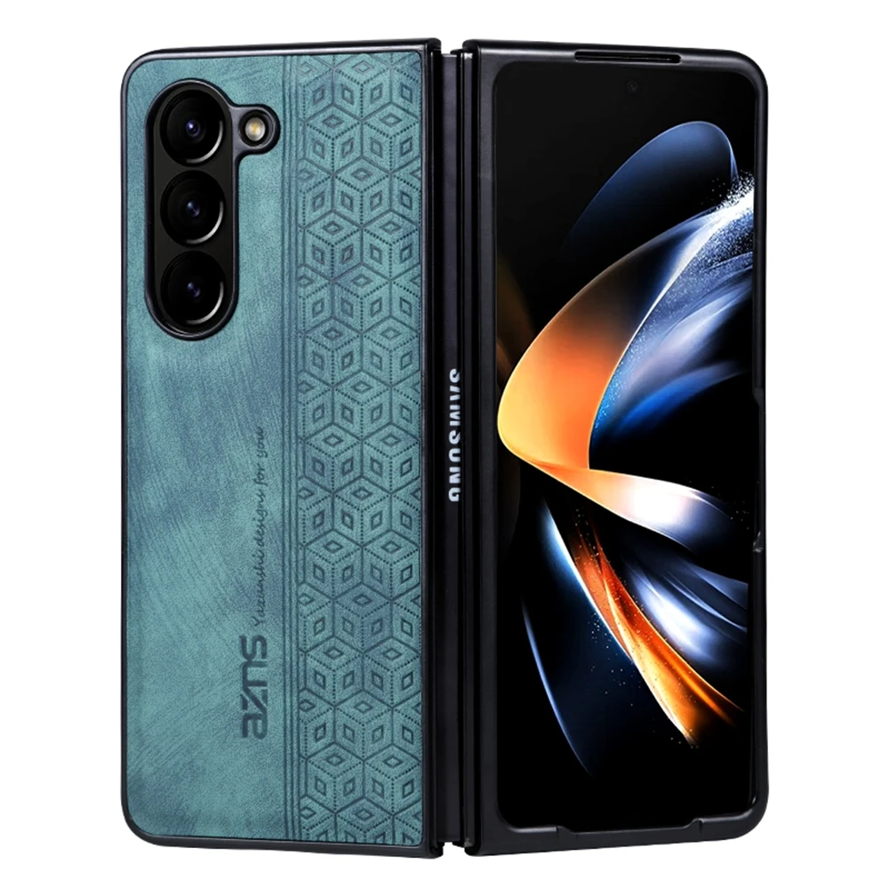 Für Samsung Galaxy Z Fold 7 Business Retro Leder Handyhülle für Galaxy Z Fold 6 Fold 5 Fold 4 stoßfeste Bumper Back Cover Image