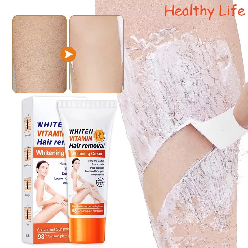 Vitamin C Haarentfernungscreme Achselhöhle Bein Körper Tiefenenthaarung Sicher Mild Bequem Enthaarung Haarentfernungscremes Körperpflege Image