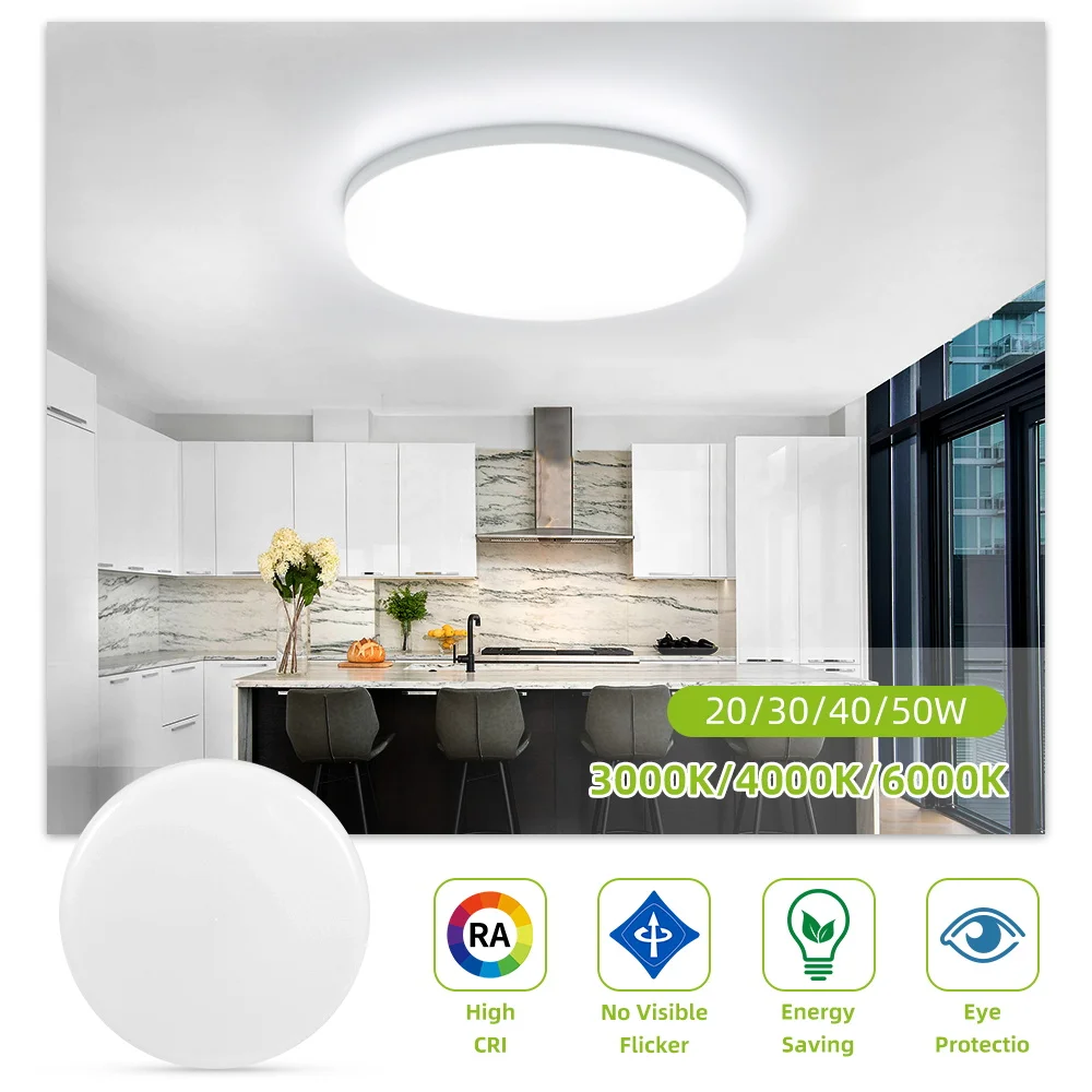 110 V 220 V LED-Deckenleuchten, runder moderner Kronleuchter für Decke, Wohnzimmer, Lampe 20/30/40/50 W, Schlafzimmer, Küche, Balkon, Korridor