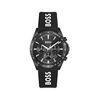 Chronograph BOSS "STRIKE CHRONO", schwarz, schwarz, Armbanduhren, Herren, Quarzuhr, Armbanduhr, Herrenuhr, Edelstahlarmband, analog, Tag