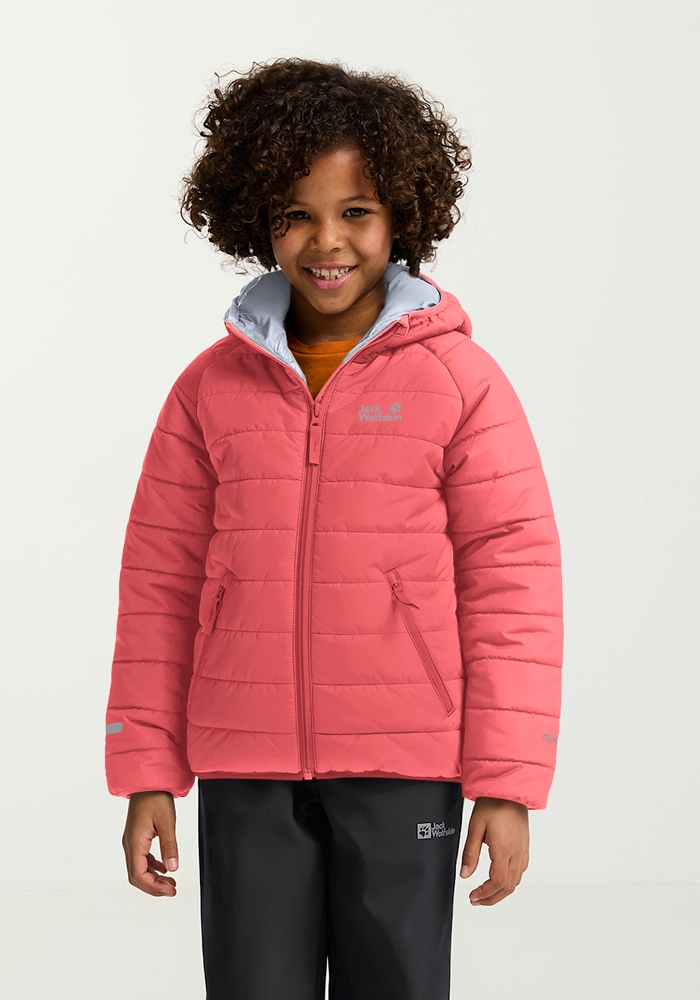 Outdoorjacke JACK WOLFSKIN "ZENON JKT KIDS", Kinder, Gr. 164, sunsetcoral, Oberstoff: 100% POLYESTER; Kontrastmaterial 1: 100% POLYESTER; Füllung 1: 100% POLYESTER; Futter 1: 100% POLYESTER, Jacken Image