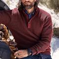 Per uomo Felpa Maglione A Coste Maglia Top Regolari Lavorato a maglia Slim Fit Semplice Collo Alto Maglieria Contemporaneo Casuale Abbigliamento quotidiano Abbigliamento Autunno Rosso S M L