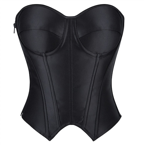 Per donna Corsetto modellante per la vita Intimo Modellante Corsetto sexy Casual A righe Orlo irregolare Senza schiena Vacanza Streetwear Data Senza Maniche Top con spalle scoperte Nero d'argento