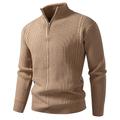 Per uomo Felpa Maglione A Coste Maglia Top Regolari Lavorato a maglia Slim Fit Semplice Colletto Mao Maglieria Contemporaneo Casuale Abbigliamento quotidiano Abbigliamento Autunno Nero Rosso M L XL
