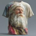Natale Per uomo Babbo Natale Maglietta Manica Corta maglietta Stampa 3D Girocollo Camicia Quotidiano Designer Artistico Vacanza Feste Streetwear Rosso Tutte le stagioni Abbigliamento S M L XL XXL XXXL