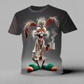 Per uomo Animale Coniglio Divertente Maglietta Manica Corta maglietta Stampa 3D Girocollo Camicia Esagerato Designer Feste Ferie Viola Verde Grigio Estate Primavera Abbigliamento S M L XL XXL XXXL