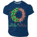 Natale Per uomo Gesù Fede Maglietta Manica Corta maglietta Stampa 3D Girocollo Camicia Quotidiano Designer Artistico Vacanza Feste Streetwear Nero Rosso Blu Tutte le stagioni Abbigliamento S M L XL