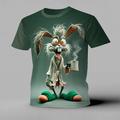 Per uomo Animale Coniglio Divertente Maglietta Manica Corta maglietta Stampa 3D Girocollo Camicia Esagerato Designer Feste Ferie Viola Verde Grigio Estate Primavera Abbigliamento S M L XL XXL XXXL