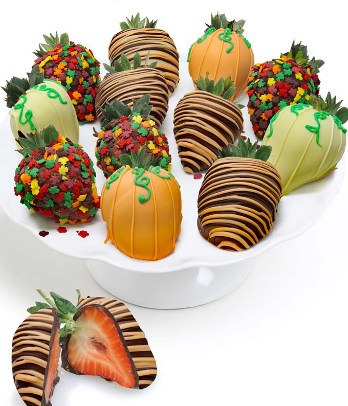 Fall Chocolate Covered Strawberries - 12 Pieces