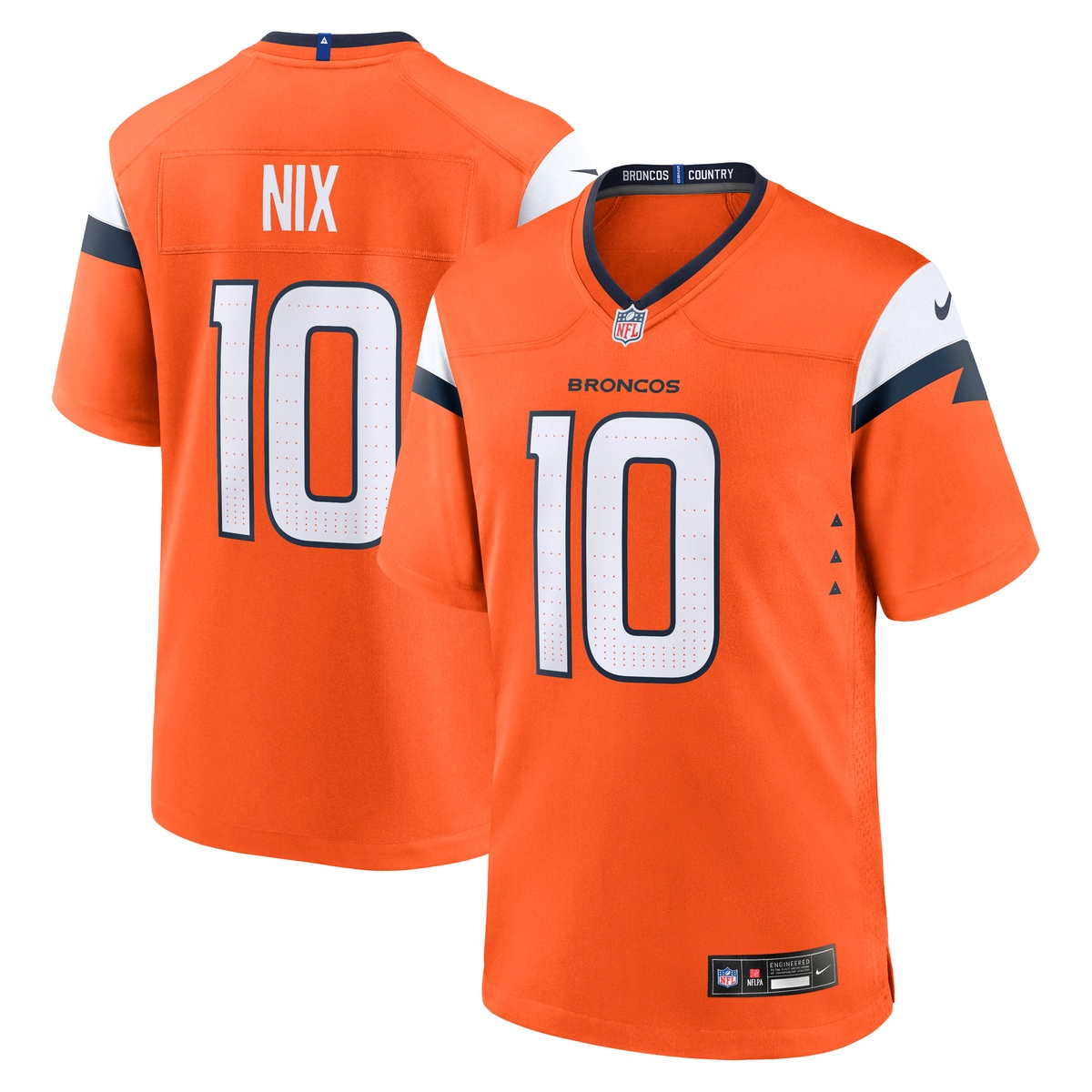 Footballtrikot NIKE "Nike Trikot Denver Broncos NFL Home Game Jersey Nix 10", Damen, Gr. L, orange (mehrfarbig), 100% Polyester, Trikots