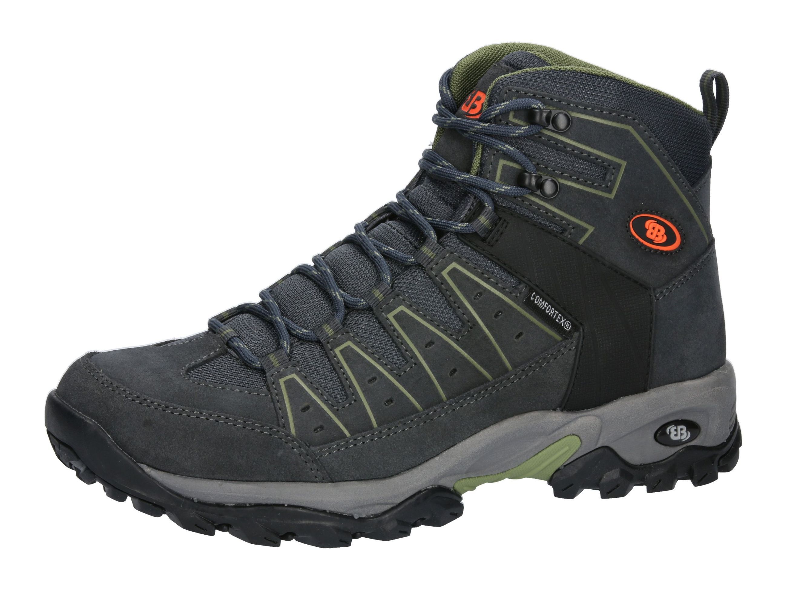 Trekkingschuh BRÜTTING "Outdoorstiefel Mount Pinos High", Gr. 37, grau, Leder, Schuhe