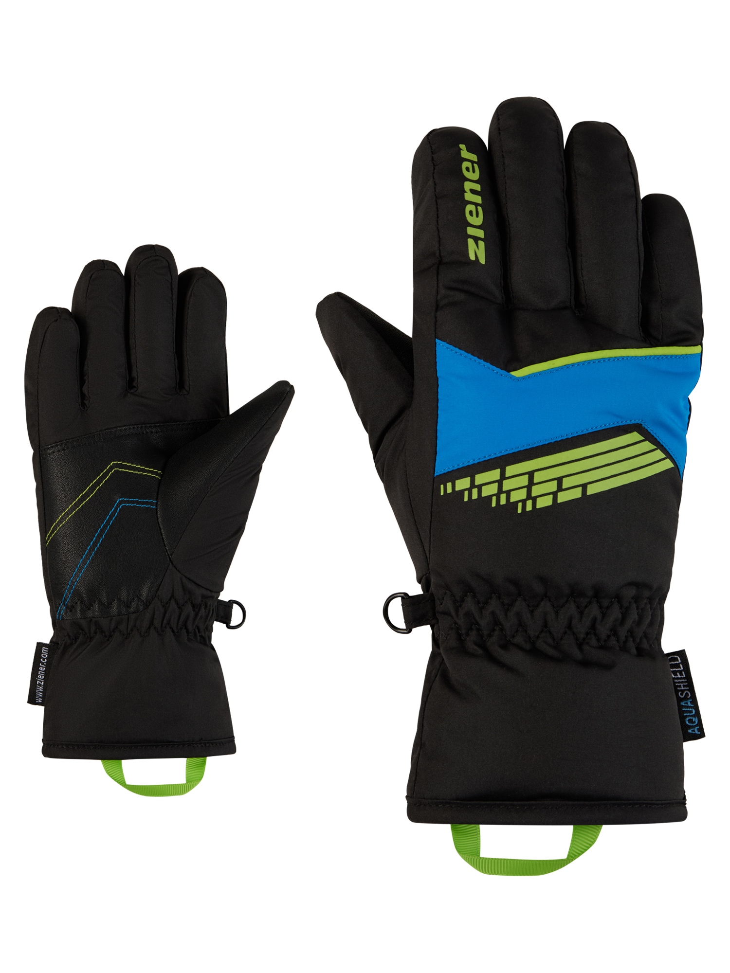 Skihandschuhe ZIENER "LAVIVI-Z AS glove junior", Kinder, Gr. 3,5, schwarz, Obermaterial: 100% Polyester; Innenhand: 100% Polyester; Futter: 100% Polyester; Wattierung: 100% Polyester, Handschuhe Image