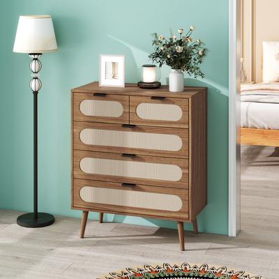 5 Drawer Cabinet, Accent Storage Cabinet, Suitable for Living Room, Bedroom, Dining Room, Study