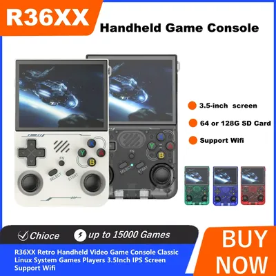 R36S MAX with WIFI R36XX Handheld Game Console with WIFI Connectivity, 3.5-inch Screen, Built-in 15000+ Games, A Great Gift