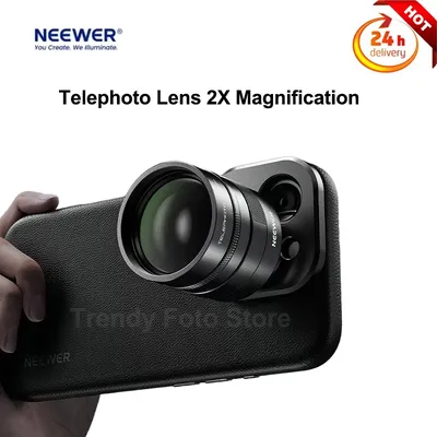 NEEWER Retro 2X Telephoto Lens Macro Lens for Phone Telephoto Macro Len Photography For iPhone Vivo Oppo Samsung Xiaomi 15Ultra