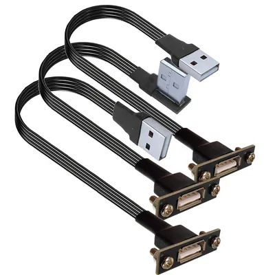 20 cm langes USB 2.0-Stecker-zu-Buchse-Verlängerungskabel mit Ohren, Gehäuse, Schallwandkabel, Winkel, Maus, Tastatur, USB-Flash-Laufwerk, Drucker
