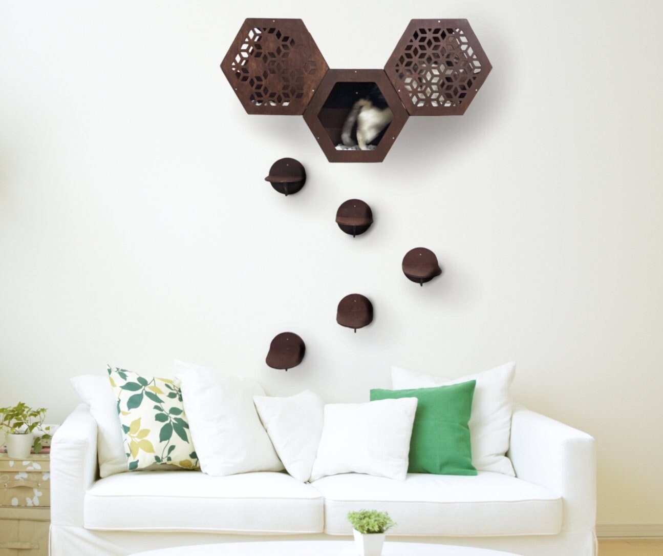 Mobili per gatti, Scaffali per gatti, Set di mobili da parete per gatti, Parete da arrampicata per gatti, Scaffali da parete per gatti, Condominio per