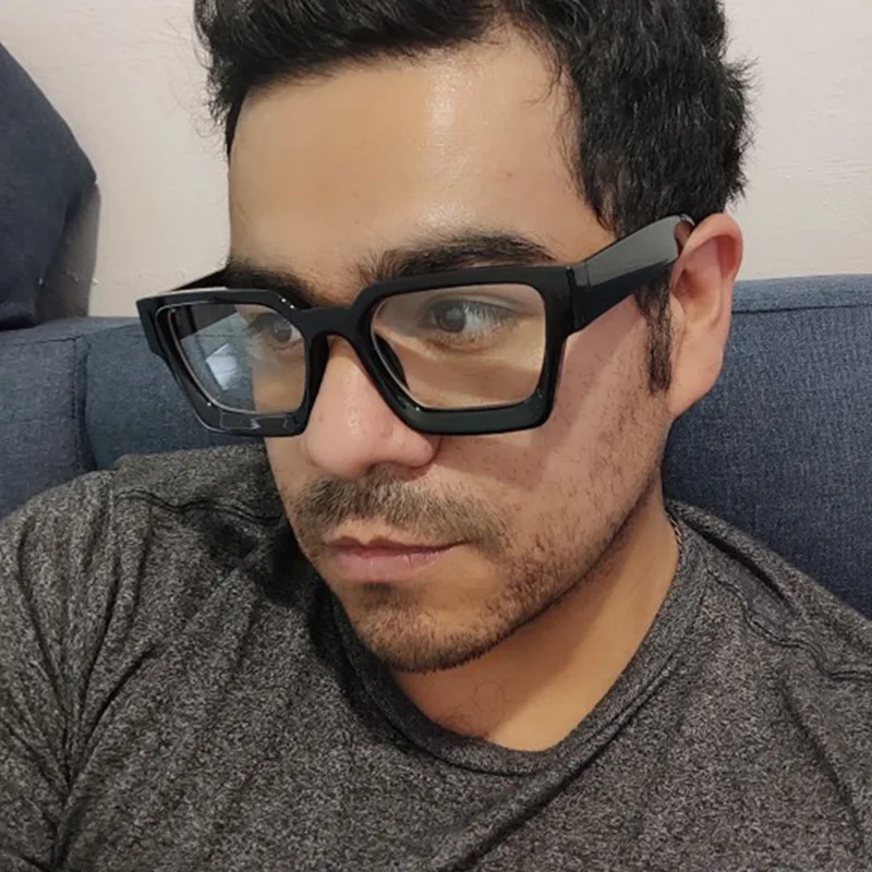Coole quadratische Box mit dickem Rand, Augenrahmen, modische Ins-Brille, Retro-Trend, Anti-Blaulicht-Flachspiegel 5532 Image