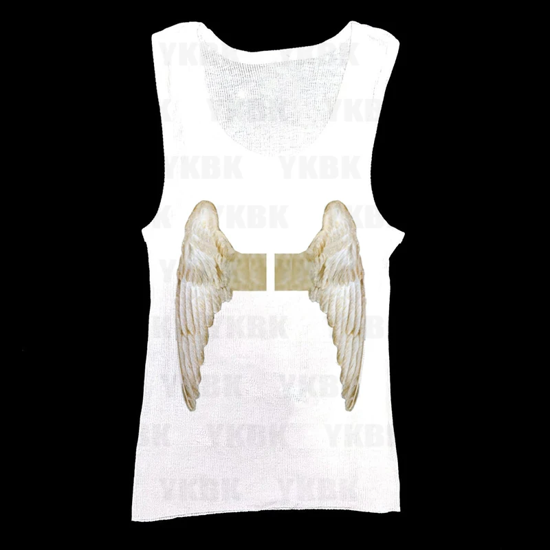 Casual Wing Grafik Kleidung Frauen T-Shirt Harajuku Y2K schwarz weiß süßes Mädchen Fee Grunge lose Druck Vintage Crop Top Mädchen