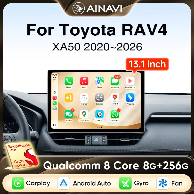 Ainavi 13,1 Auto Multimedia Für Toyota RAV4 2020 2022 2024 2026 XA50 Drahtlose Carplay Android Auto Auto Radio Qualcomm 8 core HDMI Image