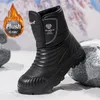 Winter wasserdichte Schneestiefel mit dicken Sohlen, kältebeständig, warme Outdoor-Stiefel, Paar-Plüschschuh, große Herrenschuhe, Größe 38–51