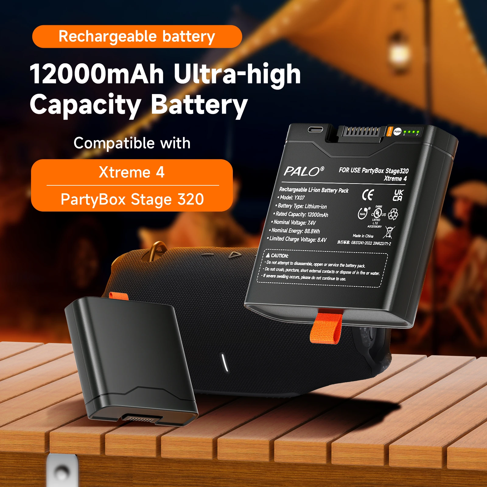 12000 mAh wiederaufladbarer Akku für JBL Battery 400 JBL Partybox Stage 320 und für JBL Xtreme 4 Bluetooth tragbarer Lautsprecher Image