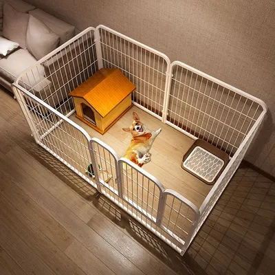 6 Panels Heavy Duty Dog Puppy Playpen Foldable Dog Playpen Fence Exercise Puppy Kennel Cage for Dog Cat Rabbit Pet Exercise