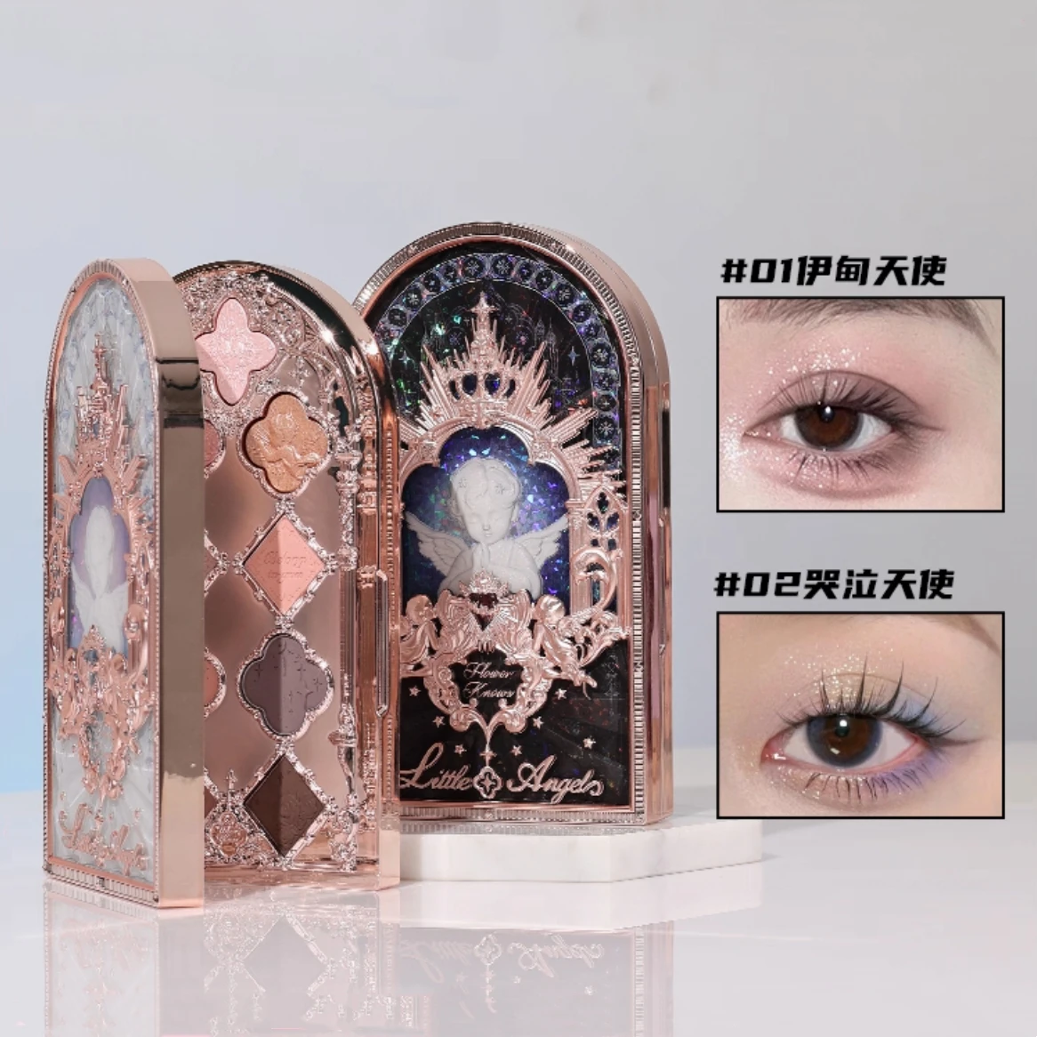 Flower Knows Little Angel Collection Neunfarbiger Lidschatten, 10,5 g, zarte, matte Chamäleon-Augen-Make-up-Kosmetik Image