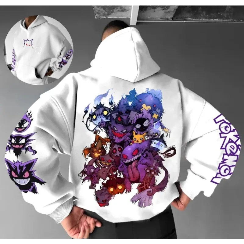 Pokémon Joint 2025 Sommer/Herbst Neue männer Casual Pullover Animation Druck Lose Straße Hip Hop Große Größe Baumwolle Pullover top
