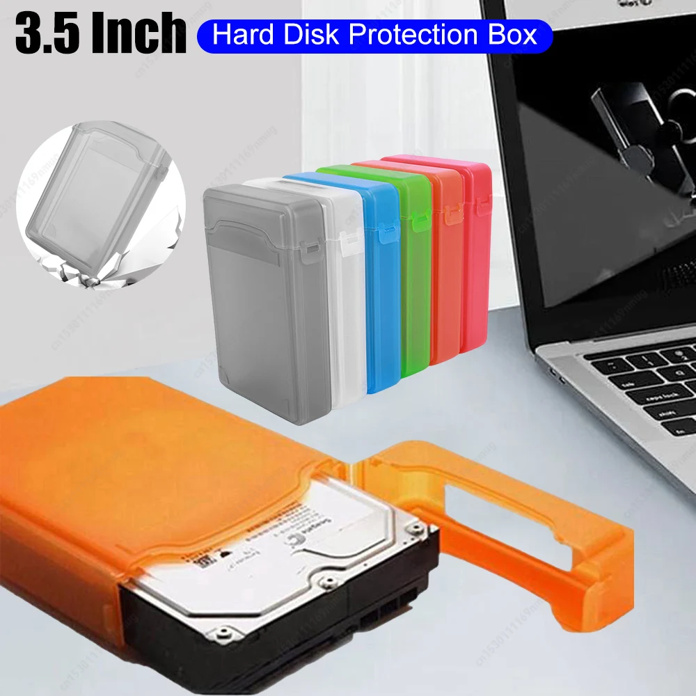 3,5 Zoll IDE SATA HDD Festplatte Festplatte Aufbewahrungsbox Gehäuse Abdeckung Staubdicht Kunststoff HDD Caddy Fall HDD Fall Shell HDD Gehäuse Fall Image