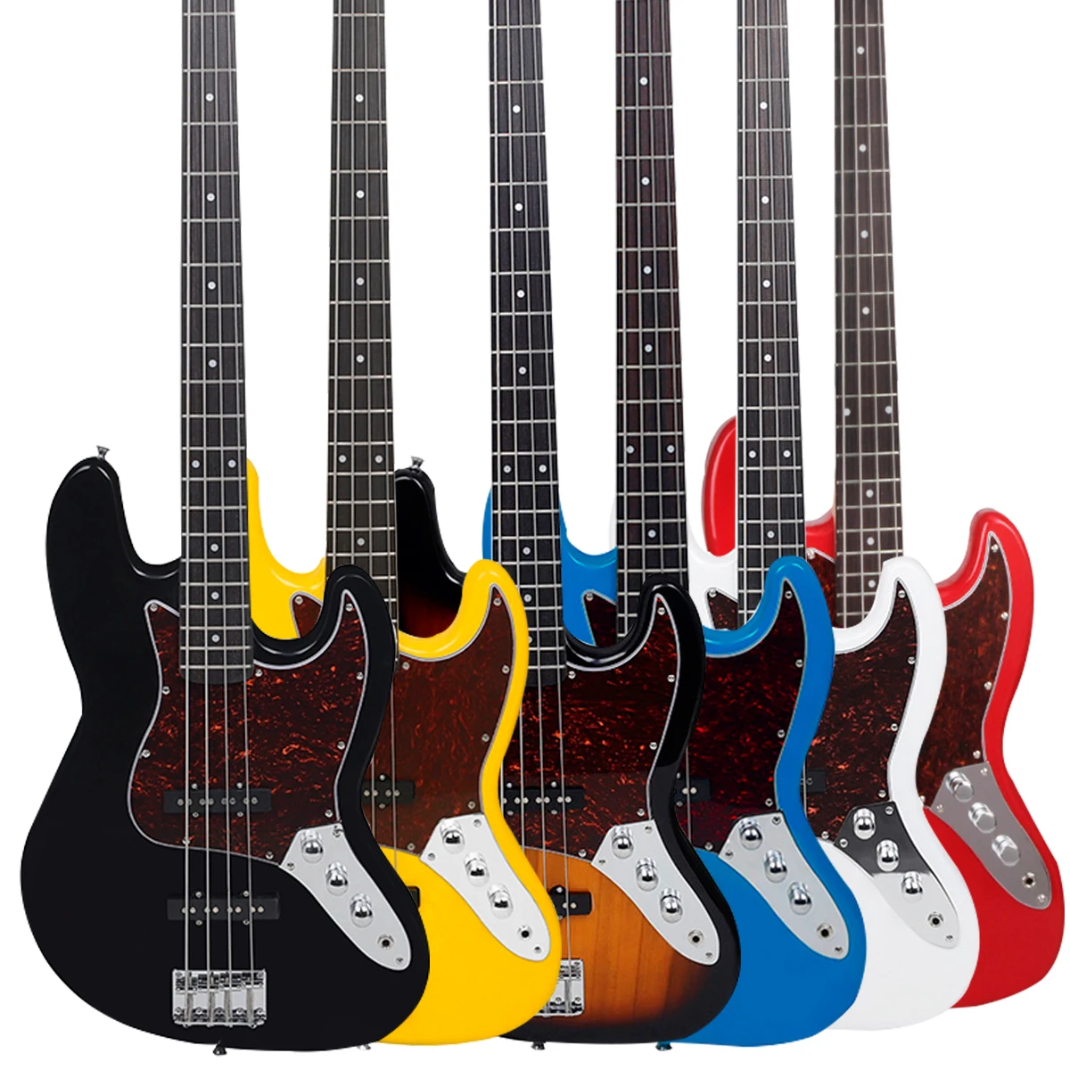 IRIN E-Bass aus Ahorn für Anfänger, Übungsaufführung, die Bassgitarre aus Holz spielt, mit Schraubenschlüssel-Verbindungsleitungszubehör Image