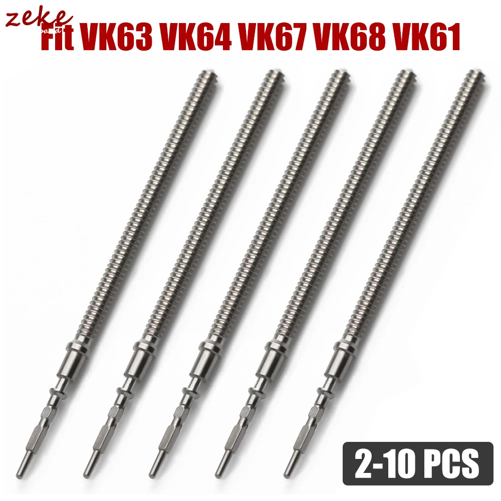 Uhrenschaft Edelstahl Ersatzteile Fit VK63 VK64 VK67 VK68 VK61 Krone Automatische Mechanische Bewegung Uhr Teile Krone Stamm Image