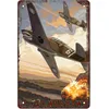 MAHASAMRAT Retro Lustiges Metallschild Blechschilder Blechschild, P-40 Warhawk, Outdoor Home Wanddekoration, Größe:.