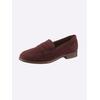 Slipper HEINE, Damen, Gr. 37, rot (bordeaux), Leder, Veloursleder, Rindsleder, modisch, Schuhe