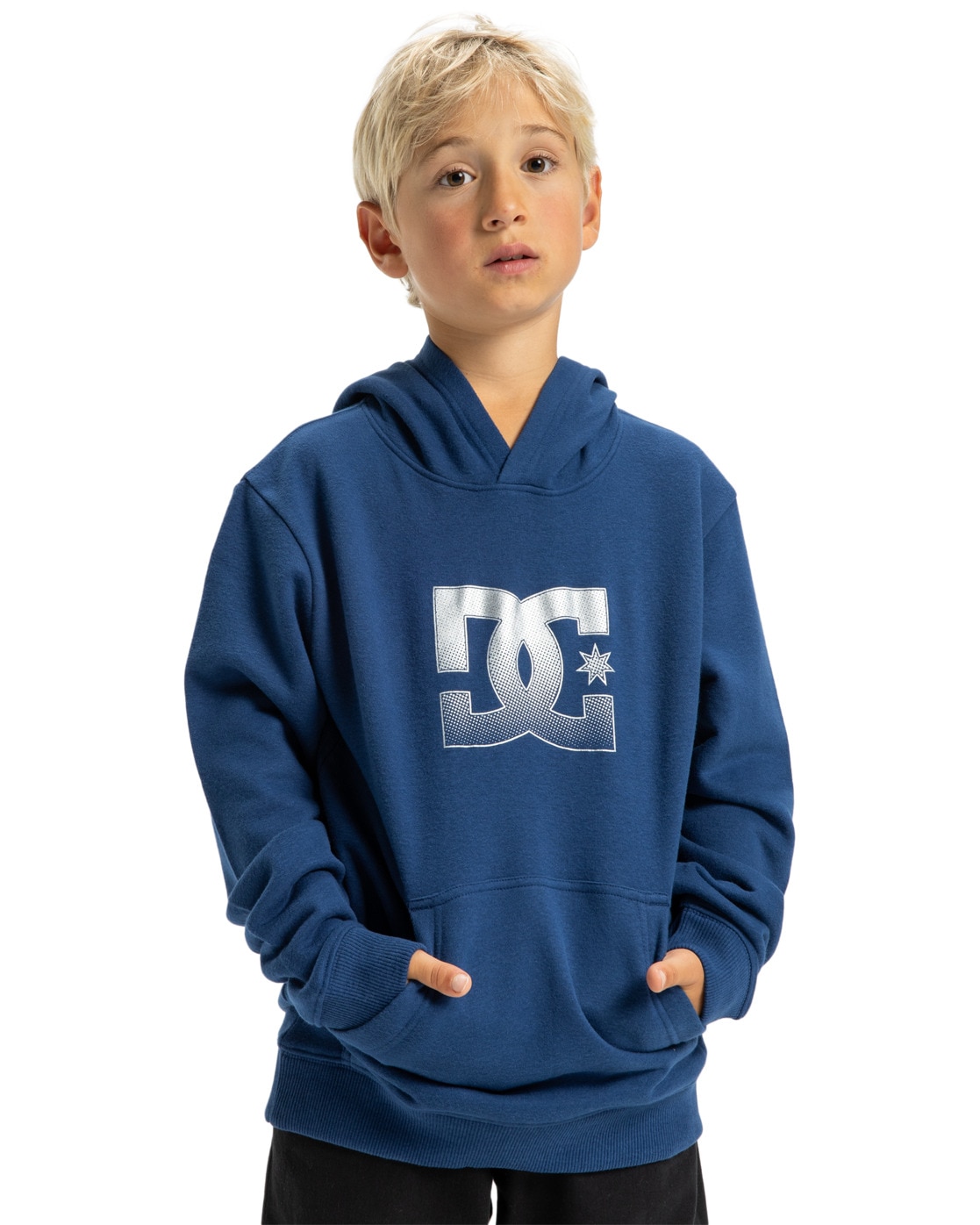 Kapuzensweatshirt DC SHOES "DC Star Reflective", Kinder, Gr. 10(140-148cm), blau (estate blau), 55% Baumwolle, 25% Baumwolle, 20% Polyester, Sweatshirts Image