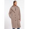 Fellimitatmantel FRIEDA & FREDDIES "Fake Fur Coat / Gine2", Damen, Gr. 36, hellbeige, 100% Polyester, gemustert, elegant, regular fit, ohne Ausschnitt, Langarm, Mäntel