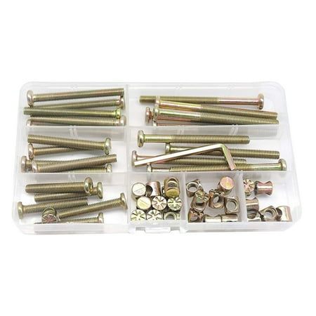 Qyaukm Screw and Nut Assortment Kit Hex Socket Head Cap Screws Nuts and Washers Set Multi-Purpose Hardware Fasteners for Household Repair and Diy Projects 25 Screws 25 Nuts 1 Hexagonal Wrench