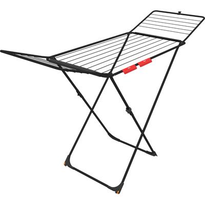 Wäscheständer VILEDA "Vileda UNIVERSAL Ultimate Wäscheständer", schwarz (mattes schwarz), B:199cm H:93cm T:55cm, Stahl, Wäscheständer, Mattschwarze Stahloberfläche Image