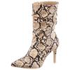 Stiefelette ANISTON SHOES, Damen, Gr. 39, beige, braun, krokko, Lederimitat, animal-print, elegant, Schuhe, mit Raffungen am slouchy Schaft - NEUE KOLLEKTION