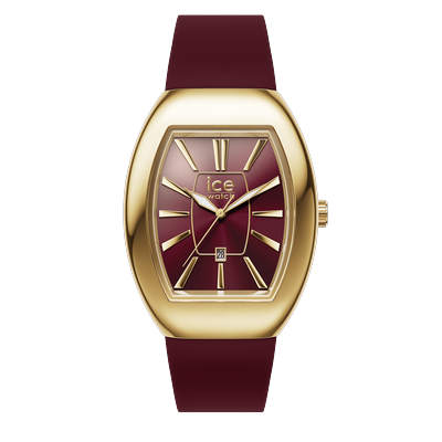 Quarzuhr ICE-WATCH "ICE boliday - Dome - Metal - Small - 3H + Date", weinrot, Armbanduhren, Damen, Armbanduhr, Damenuhr, analog, Datum, Silikonarmband Image