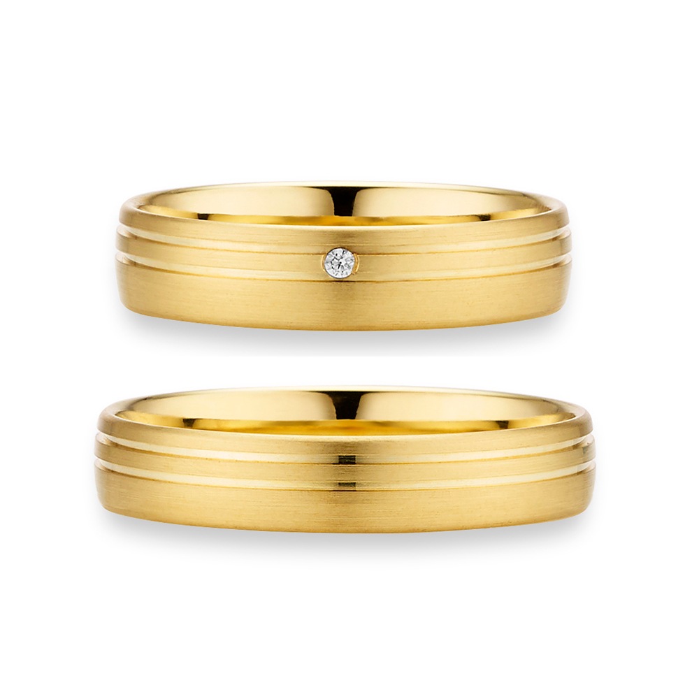 Trauring PHÖNIX "Schmuck, Partnerring, Ehering, Verlobungsring, Freundschaftsring" Gr. 53, gelbgoldfarben, Fingerringe, 53, ohne Brillant, Silber 925 (Sterlingsilber), 4mm, Made in Germany - wahlweise mit oder ohne Brillant Image