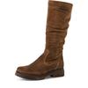 Stiefel TAMARIS, Damen, Gr. 38, Normalschaft, braun, Veloursleder, unifarben, used, modisch, Schuhe, Blockabsatz, Langschaftstiefel mit slouchy Falten am Schaft