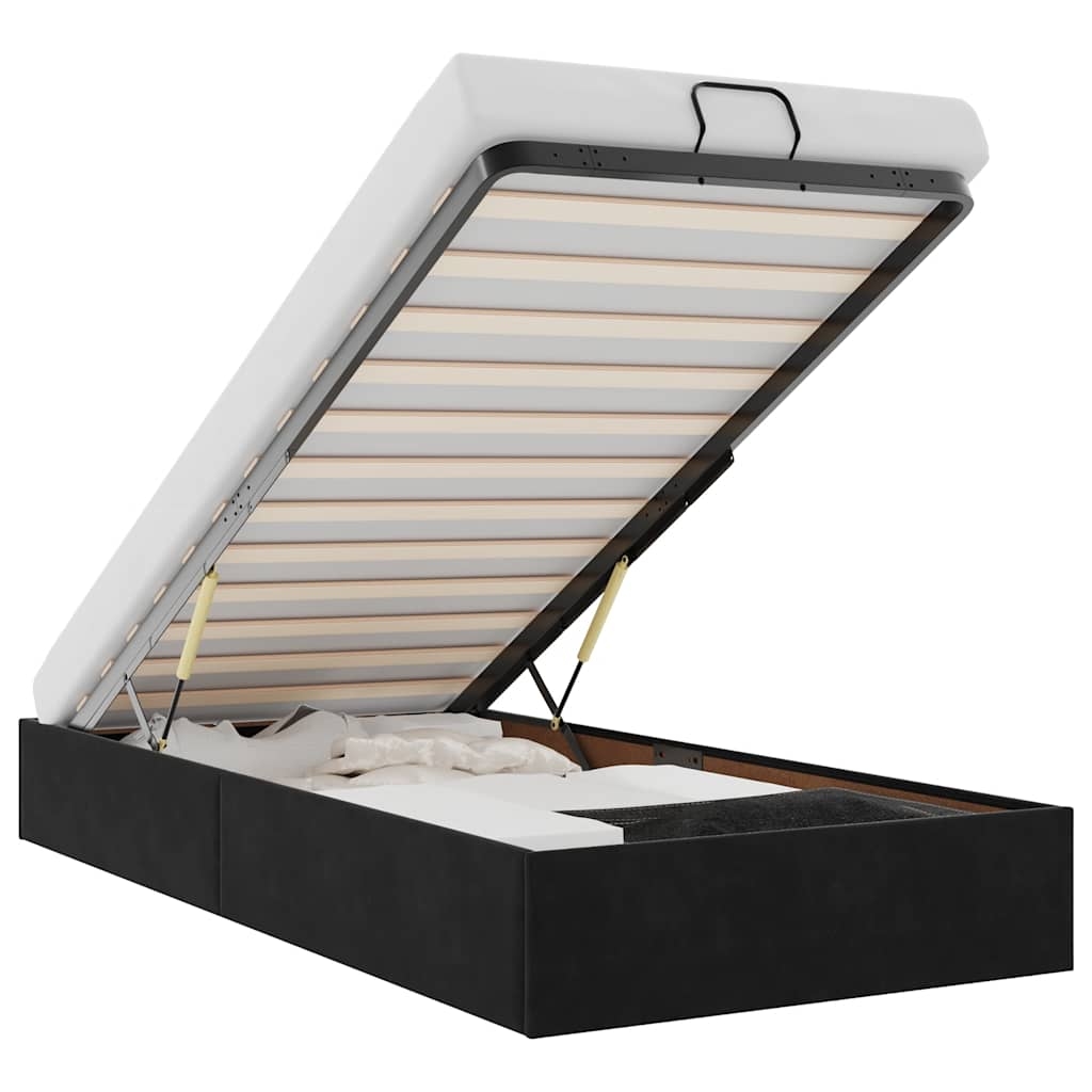 vidaXL Ottoman-Bett ohne Matratze Schwarz 100x200 cm Samt Image