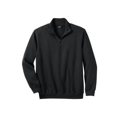 Men’s Big & Tall Fleece 1/4 Zip Sweatshirt by KingSize in Black (Size 6XL)
