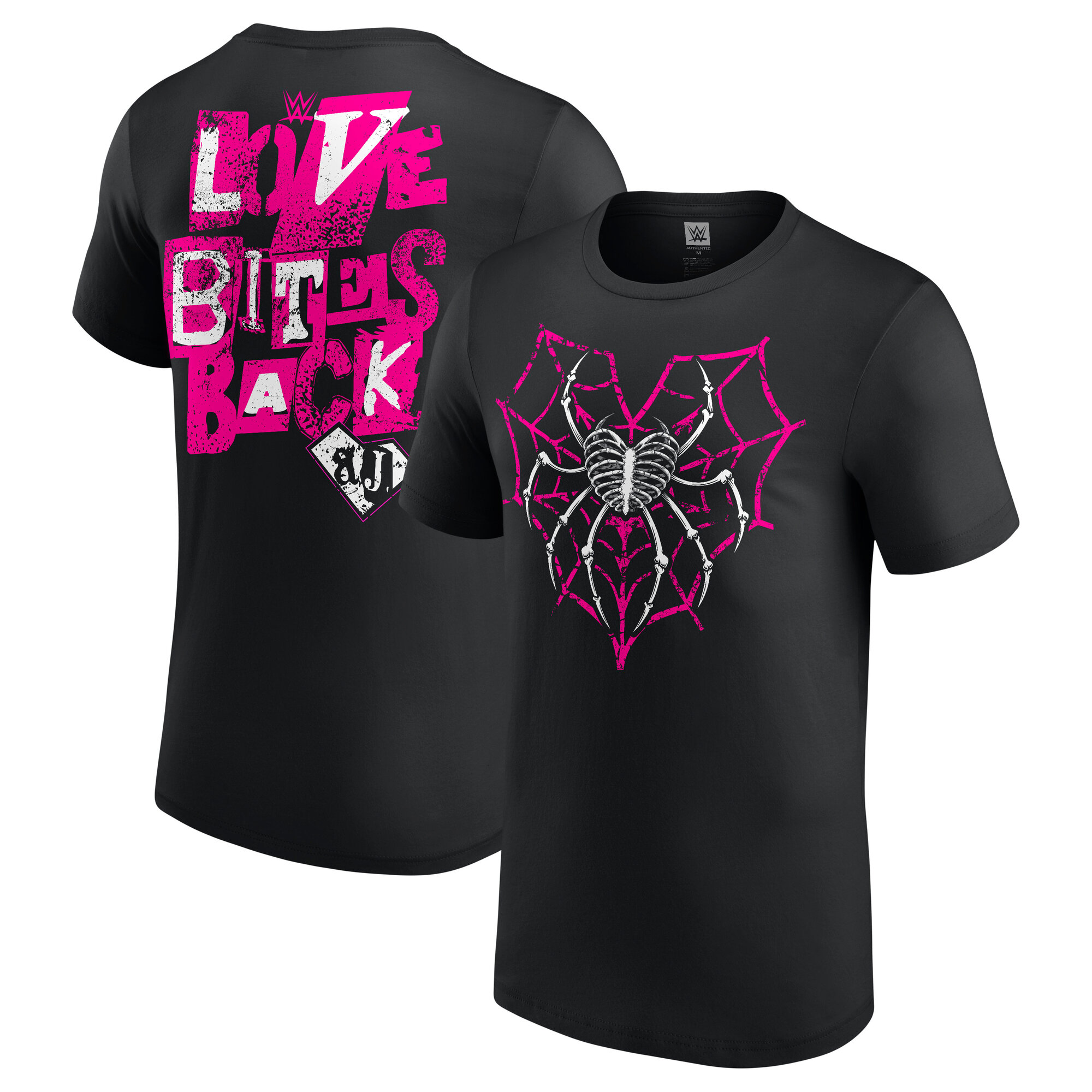 WWE AJ Lee Love Bites Back T-Shirt – Schwarz – Herren Image