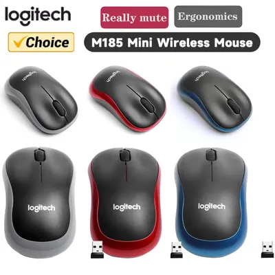 Logitech M185 Mini Wireless Mouse 1000DPI Silent Optical Mouse 2.4GHz with USB Mini Receiver Portable Mouse Mice for Windows
