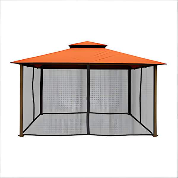 Paragon Outdoor 11 x 14 ft. Kingsbury Soft Top Gazebo with Mosquito Netting (Rust Sunbrella Canopy)