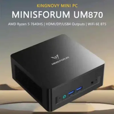MINISFORUM UM870 Slim Ryzen 7 8745H Mini PC windows 11 Pro DDR5 5600MHz Wifi6E Tri-Display HDMI2.1 Desktop Gaming Computer