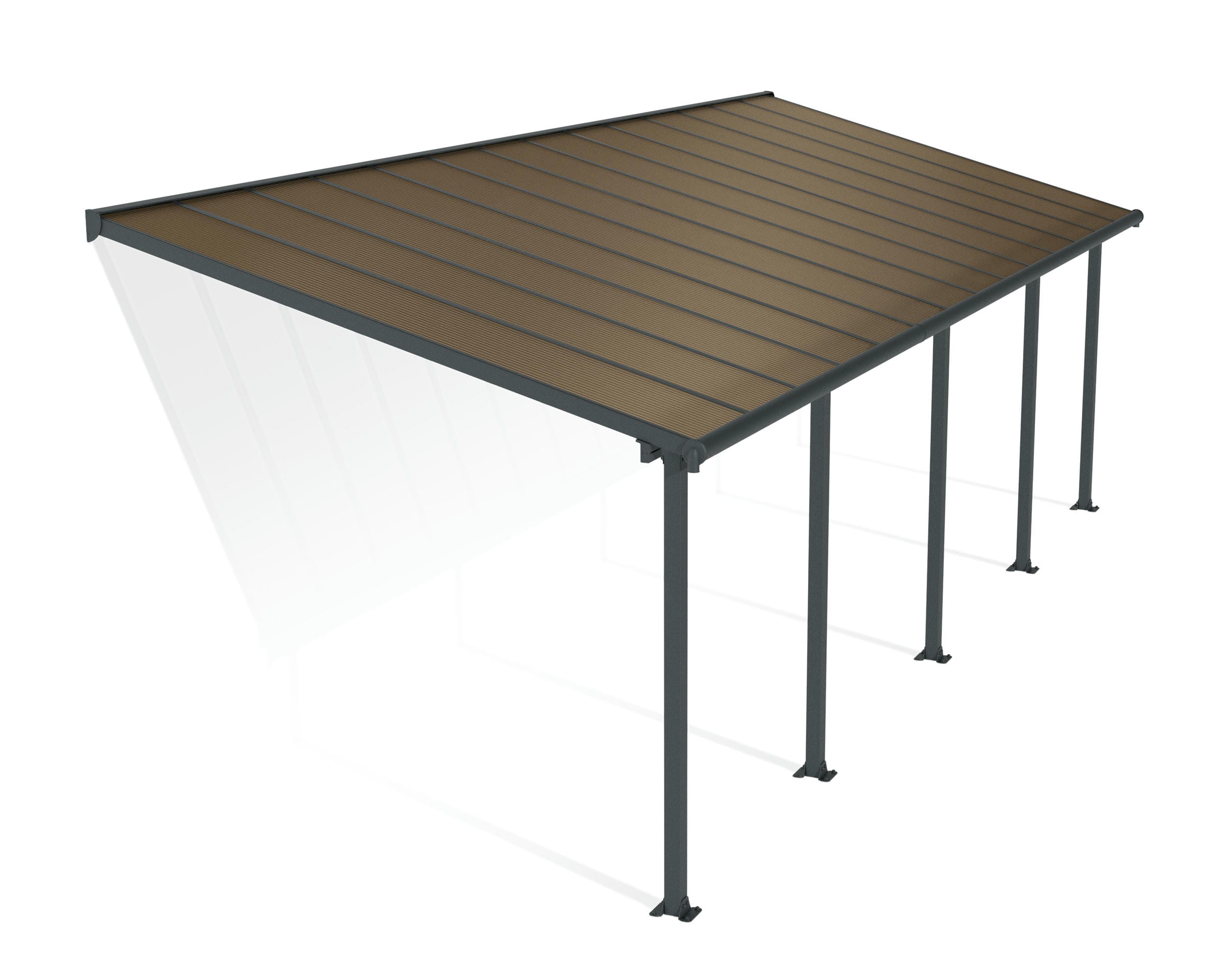 Palram-Canopia Olympia 10 X 28 Patio Cover (Grey / Bronze)