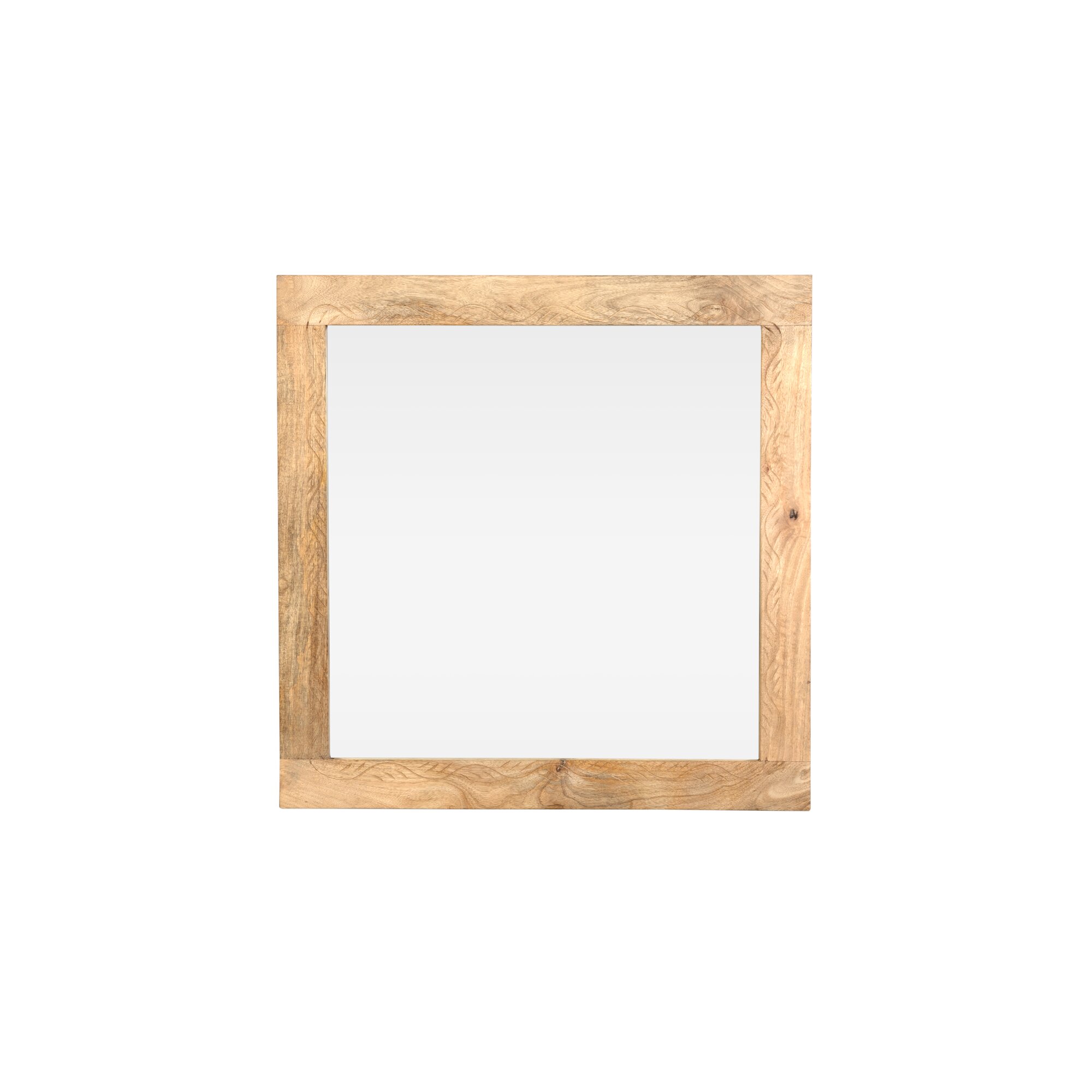 die Faktorei »Indira Laya« Wandspiegel 65x65x3 cm / massives Mangoholz